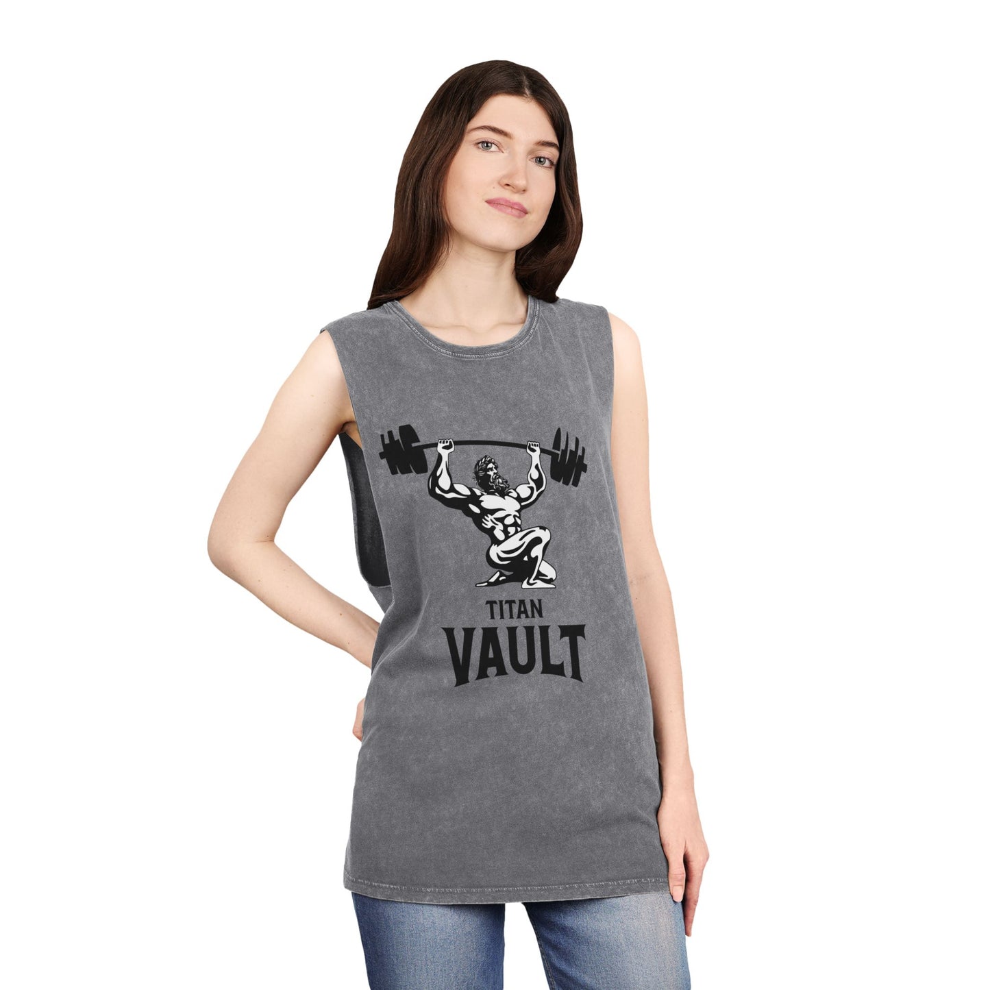 Titan Vault Stonewash Tank – Lift Heavy, Stay Relentless