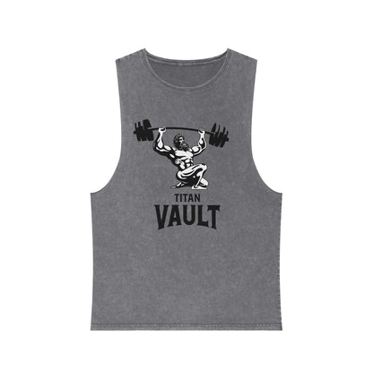 Titan Vault Stonewash Tank – Lift Heavy, Stay Relentless